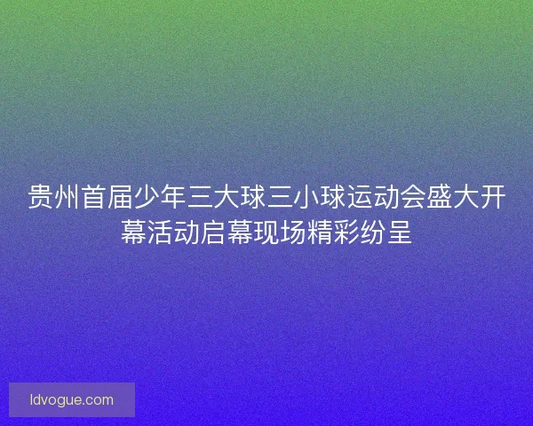 贵州首届少年三大球三小球运动会盛大开幕活动启幕现场精彩纷呈